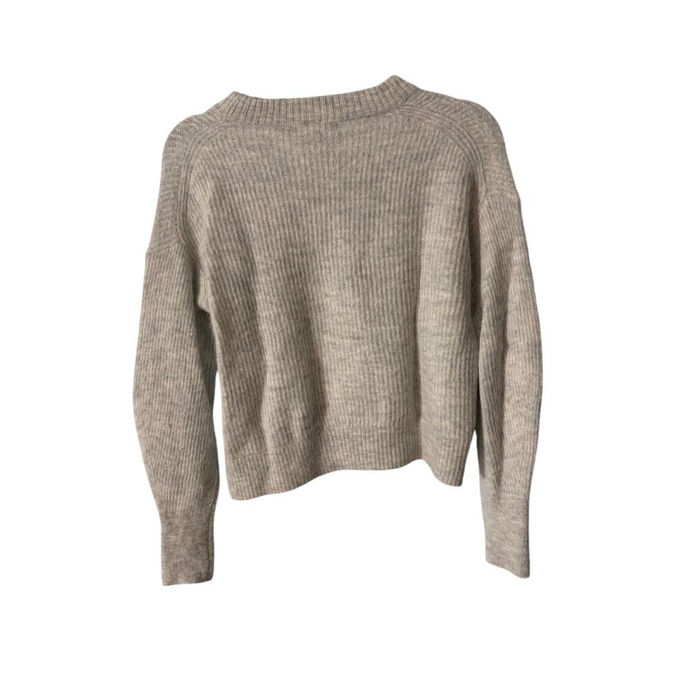 Quince Alpaca Wool Blend Ribbed Crewneck Sweater Gray M Quiet Luxury Old Money